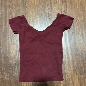 PacSun Deep Red Short Sleeve Top
